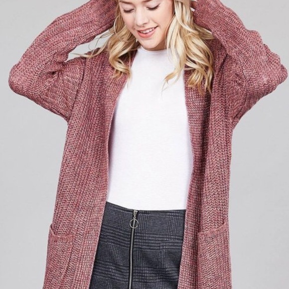 Clearance ‼️BERRY MARLED DOLMAN OPEN - Cardigan - Picture 2 of 4